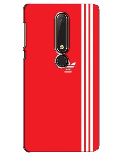 Чехол для Nokia 6 2018 с картинкой «Красный минимализм Adidas»