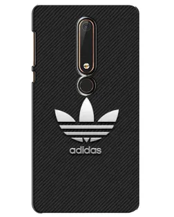 Чехол для Nokia 6 2018 с картинкой «Adidas Карбоновая текстура»