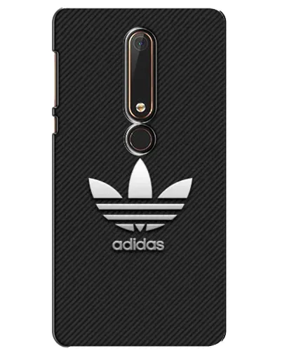 Чехол для Nokia 6 2018 с картинкой «Adidas Карбоновая текстура»