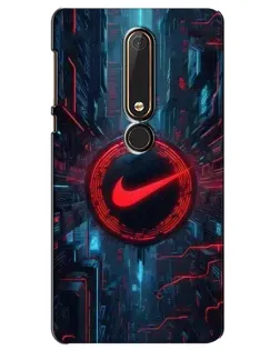 Чехол для Nokia 6 2018 с картинкой «Техногенный стиль Nike»