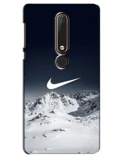 Чехол для Nokia 6 2018 с картинкой «Nike — зимние горы»