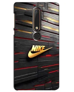 Чехол для Nokia 6 2018 с картинкой «Золотой Nike на металле»