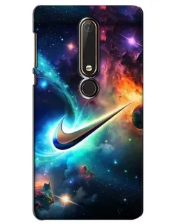 Чехол для Nokia 6 2018 с картинкой «Космический Nike Swoosh»