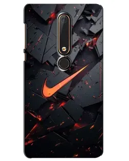 Чехол для Nokia 6 2018 с картинкой «Nike — эффект разломов»