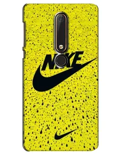Чехол для Nokia 6 2018 с картинкой «Желтый текстурный Nike»