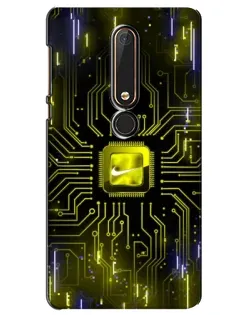Чехол для Nokia 6 2018 с картинкой «Nike — золотая искра»