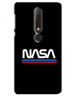 Чехол для Nokia 6 2018 с картинкой «NASA — классика Red Blue»