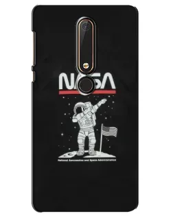 Чехол для Nokia 6 2018 с картинкой «NASA — шагаем по Луне»
