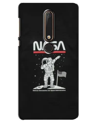 Чехол для Nokia 6 2018 с картинкой «NASA — шагаем по Луне»