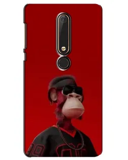 Чехол для Nokia 6 2018 с картинкой «Bored Ape в красном»