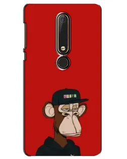 Чехол для Nokia 6 2018 с картинкой «Bored Ape — красный фон»