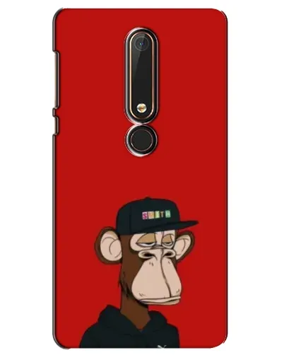 Чехол для Nokia 6 2018 с картинкой «Bored Ape — красный фон»
