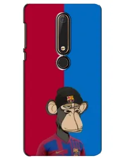 Чехол для Nokia 6 2018 с картинкой «Bored Ape — фанат Барсы»