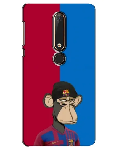 Чехол для Nokia 6 2018 с картинкой «Bored Ape — фанат Барсы»