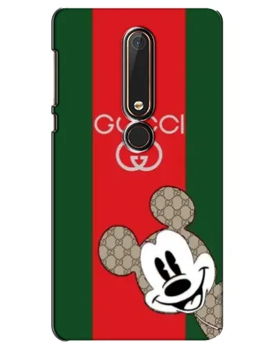Чехол для Nokia 6 2018 с картинкой «Gucci — полосы и Микки»