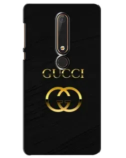 Чехол для Nokia 6 2018 с картинкой «Золотой логотип Gucci»