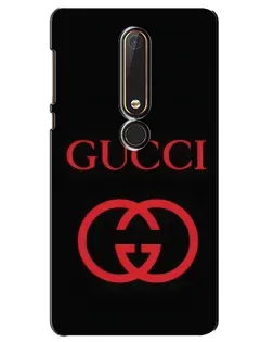 Чехол для Nokia 6 2018 с картинкой «Gucci — красный логотип»