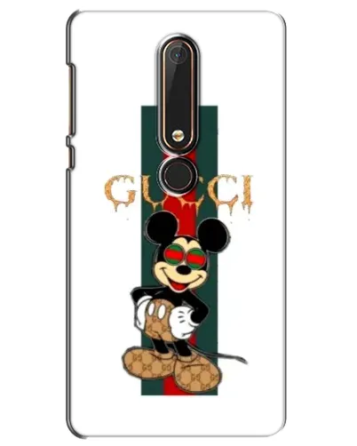 Чехол для Nokia 6 2018 с картинкой «Микки Маус Gucci — полосы»