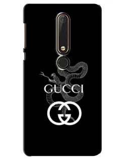 Чехол для Nokia 6 2018 с картинкой «Gucci — серебряная змея»