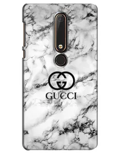 Чехол для Nokia 6 2018 с картинкой «Gucci — мраморный шик»