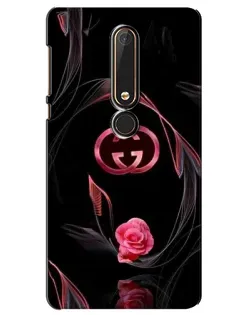 Чехол для Nokia 6 2018 с картинкой «Gucci — неоновая роза»