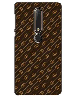 Чехол для Nokia 6 2018 с картинкой «Gucci — золотые диагонали»