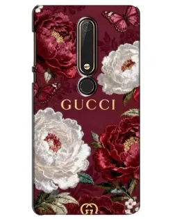 Чохол для Nokia 6 2018 з картинкою «Gucci — бордові троянди»