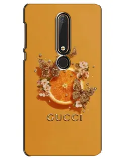 Чохол для Nokia 6 2018 з картинкою «Gucci — золоті метелики»