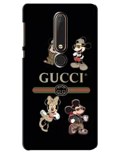 Чохол для Nokia 6 2018 з картинкою «Gucci — герої Disney та монограма»