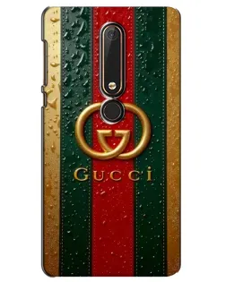 Чохол для Nokia 6 2018 з картинкою «Gucci — фірмова смуга та золото»
