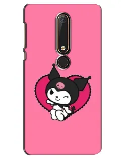 Чехол для Nokia 6 2018 с картинкой «Kuromi — любовь в сердце»