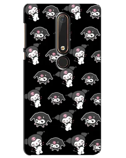Чехол для Nokia 6 2018 с картинкой «Черный паттерн Kuromi»