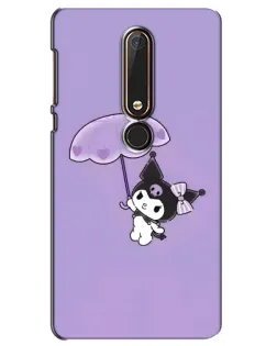 Чехол для Nokia 6 2018 с картинкой «Kuromi с зонтиком»
