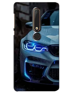 Чехол для Nokia 6 2018 с картинкой «Взгляд BMW с синими фарами»