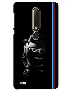 Чехол для Nokia 6 2018 с картинкой «Силуэт BMW в темноте»
