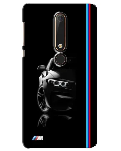 Чехол для Nokia 6 2018 с картинкой «Силуэт BMW в темноте»