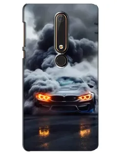 Чехол для Nokia 6 2018 с картинкой «BMW в дыму»