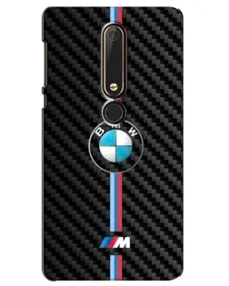 Чехол для Nokia 6 2018 с картинкой «Эмблема BMW и карбон»