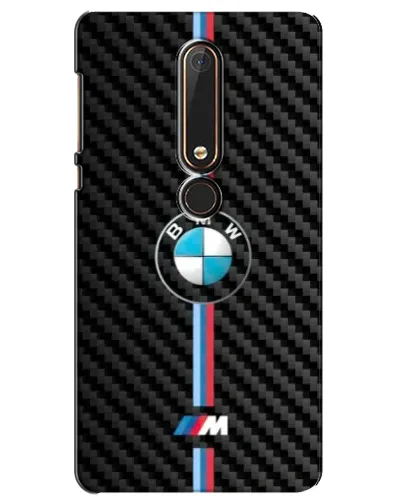 Чехол для Nokia 6 2018 с картинкой «Эмблема BMW и карбон»