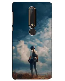 Чехол для Nokia 6 2018 с картинкой «Герой PUBG на скале»