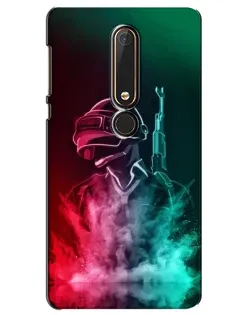 Чехол для Nokia 6 2018 с картинкой «PUBG — огненный воин»