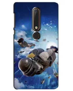 Чехол для Nokia 6 2018 с картинкой «Десант PUBG — прыжок»
