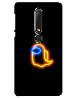 Чехол для Nokia 6 2018 с картинкой «Among Us неоновое сияние»