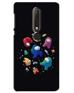 Чехол для Nokia 6 2018 с картинкой «Among Us космос»