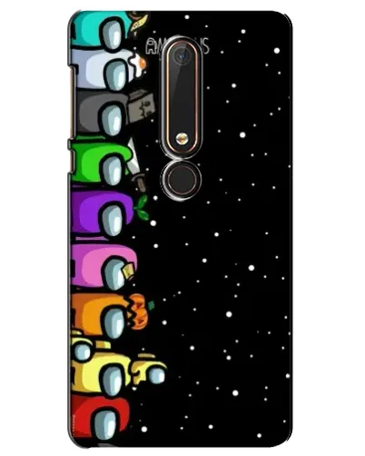 Чехол для Nokia 6 2018 с картинкой «Команда Among Us»