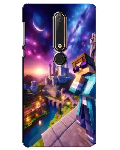 Чехол для Nokia 6 2018 с картинкой «Стив и космос» Чехол для Nokia 6 2018 с картинкой «Стив и космос»