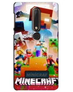 Чехол для Nokia 6 2018 с картинкой «Minecraft герои игры»