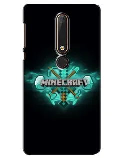 Чехол для Nokia 6 2018 с картинкой «Minecraft Diamond лого»