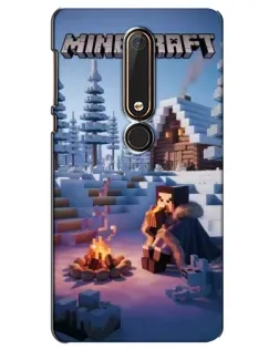 Чехол для Nokia 6 2018 с картинкой «Зимний Minecraft»