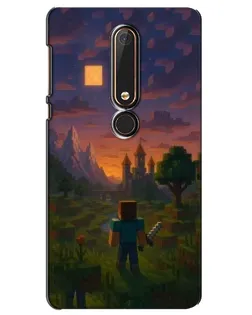 Чехол для Nokia 6 2018 с картинкой «Стив у башни»
